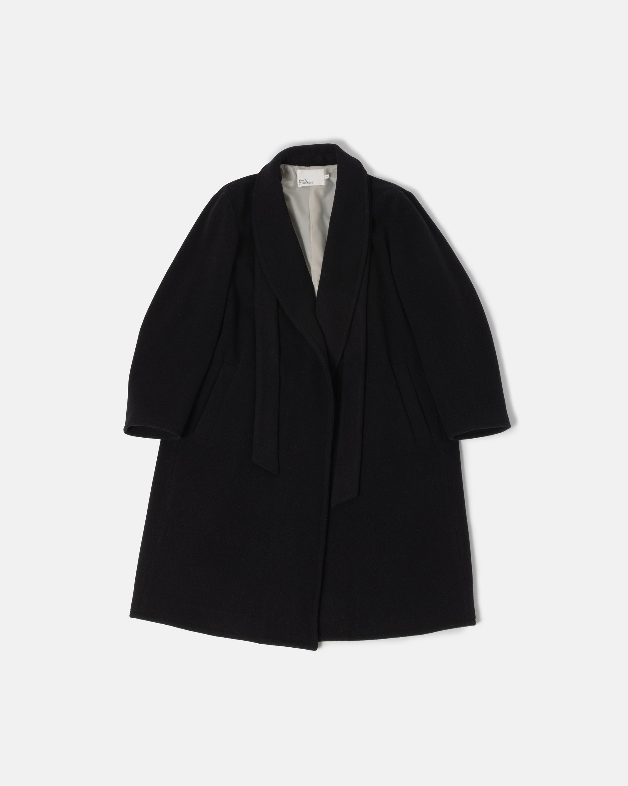 SHAWL GOWN COAT BLACK