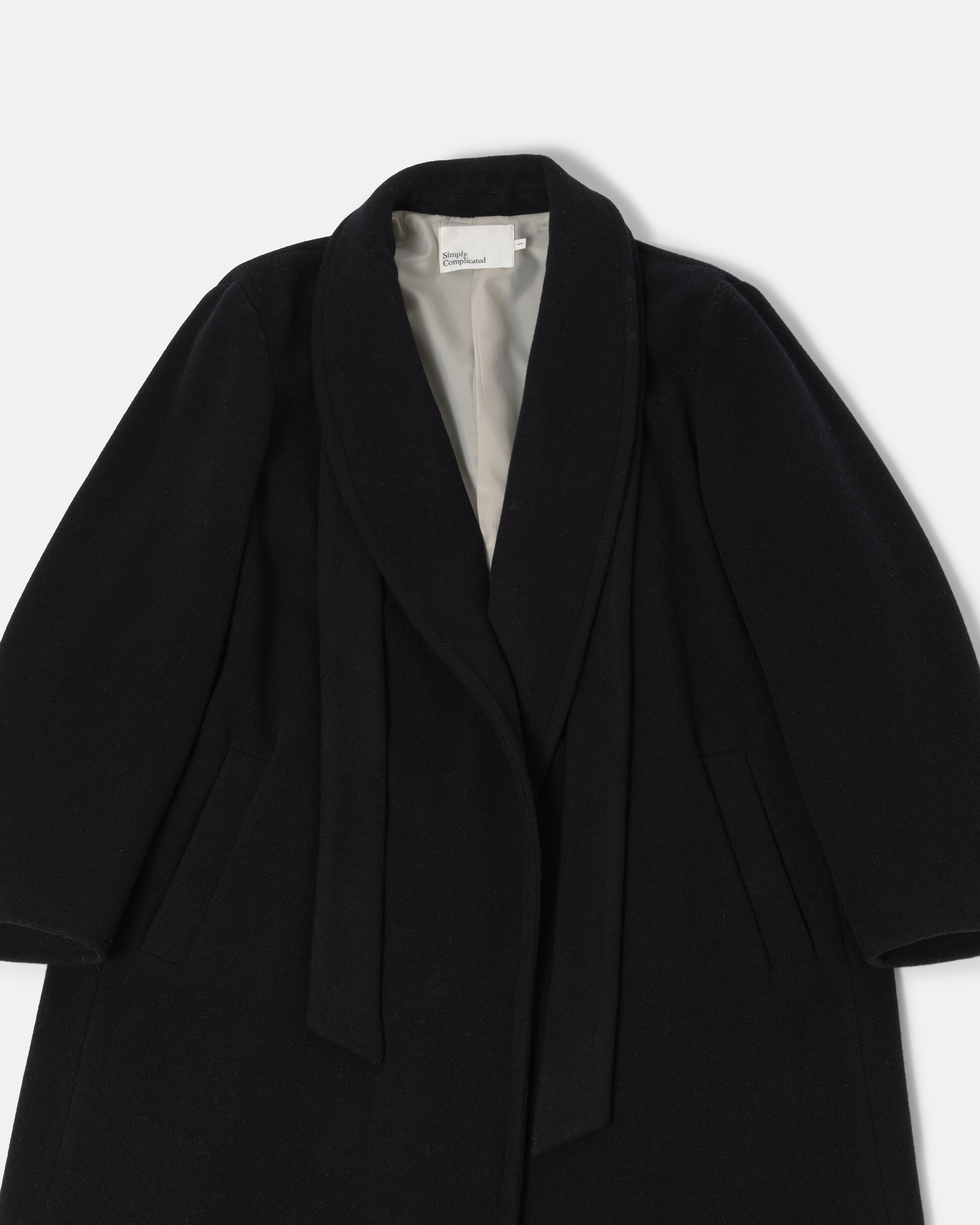 SHAWL GOWN COAT BLACK