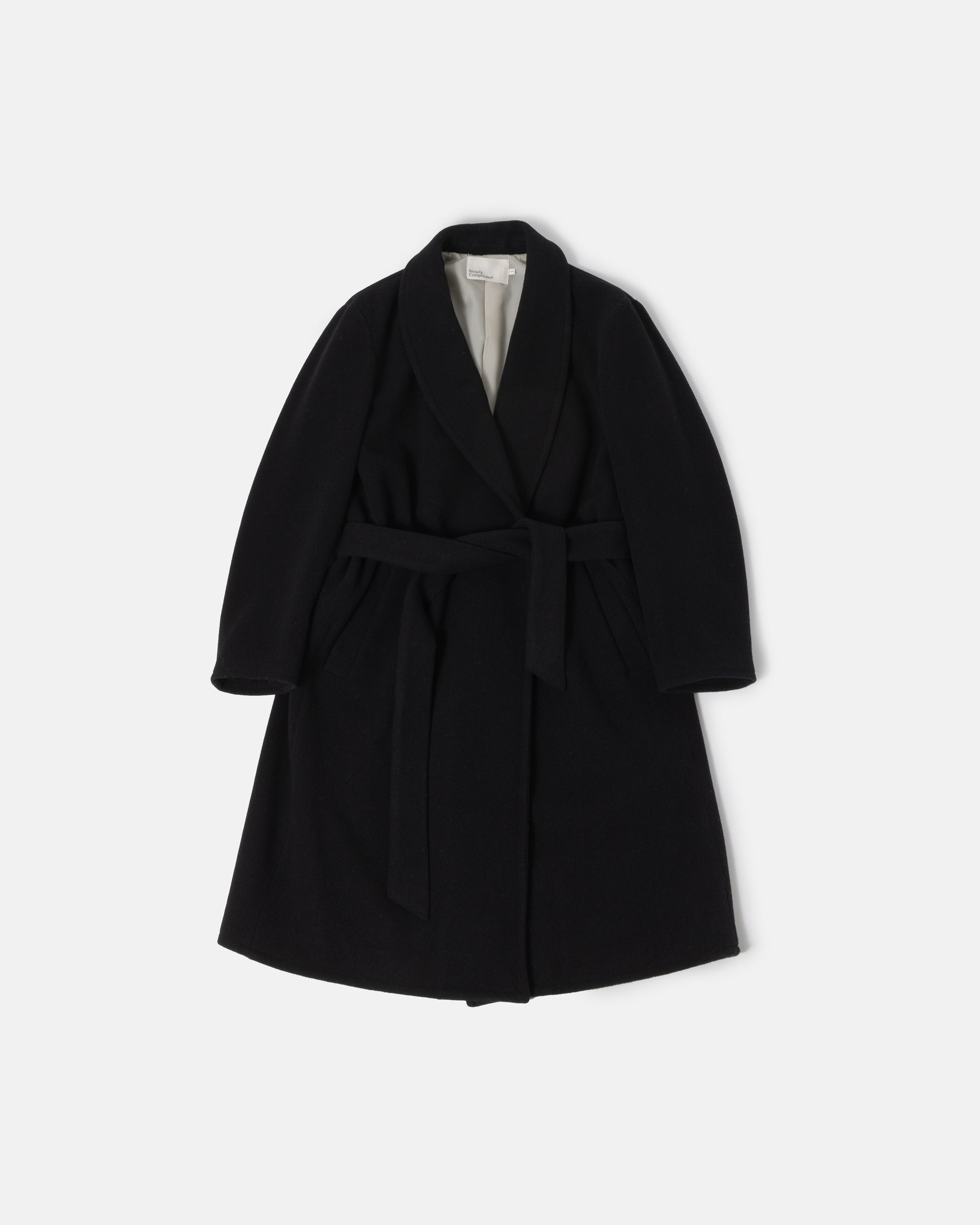 SHAWL GOWN COAT BLACK
