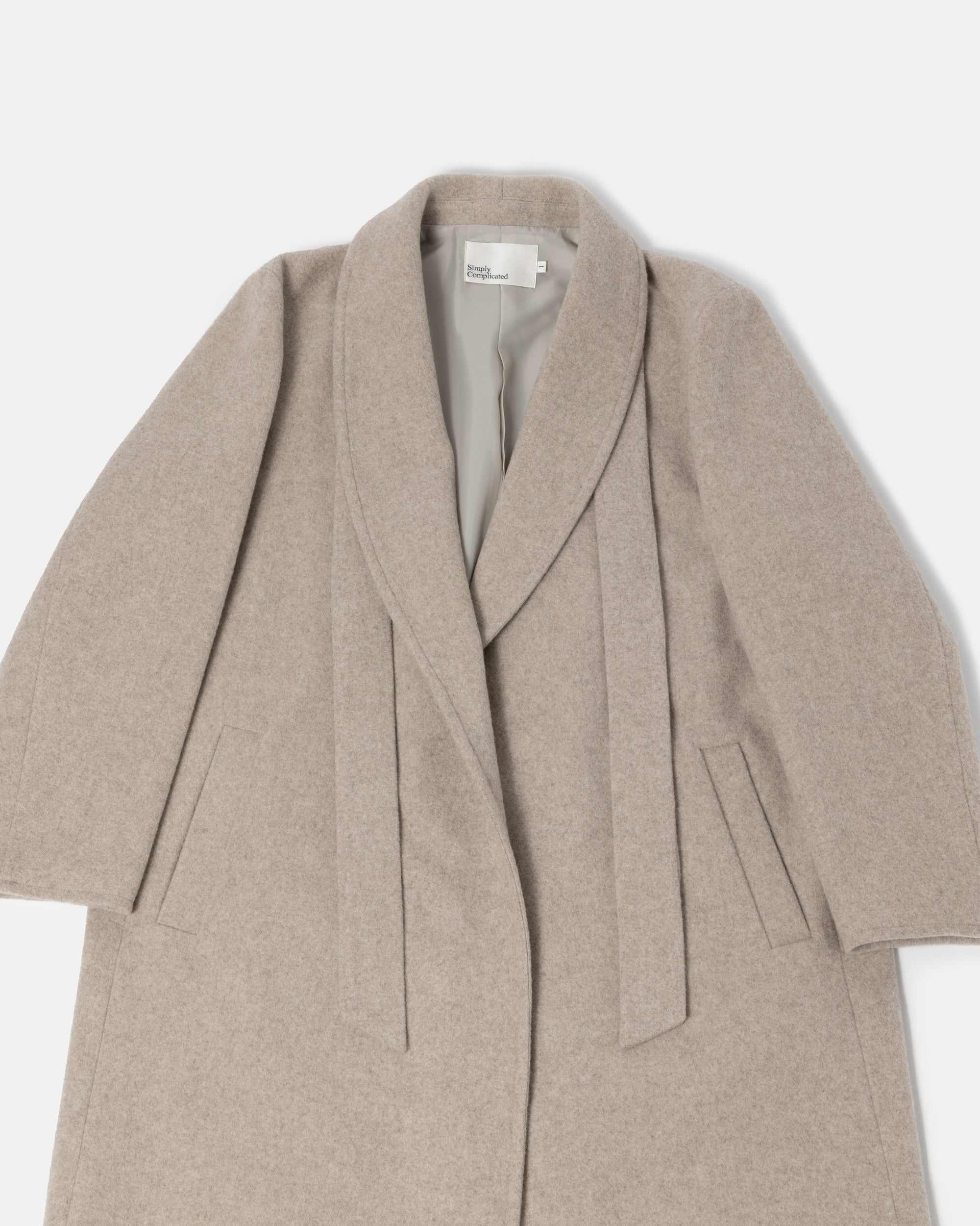 SHAWL GOWN COAT BEIGE