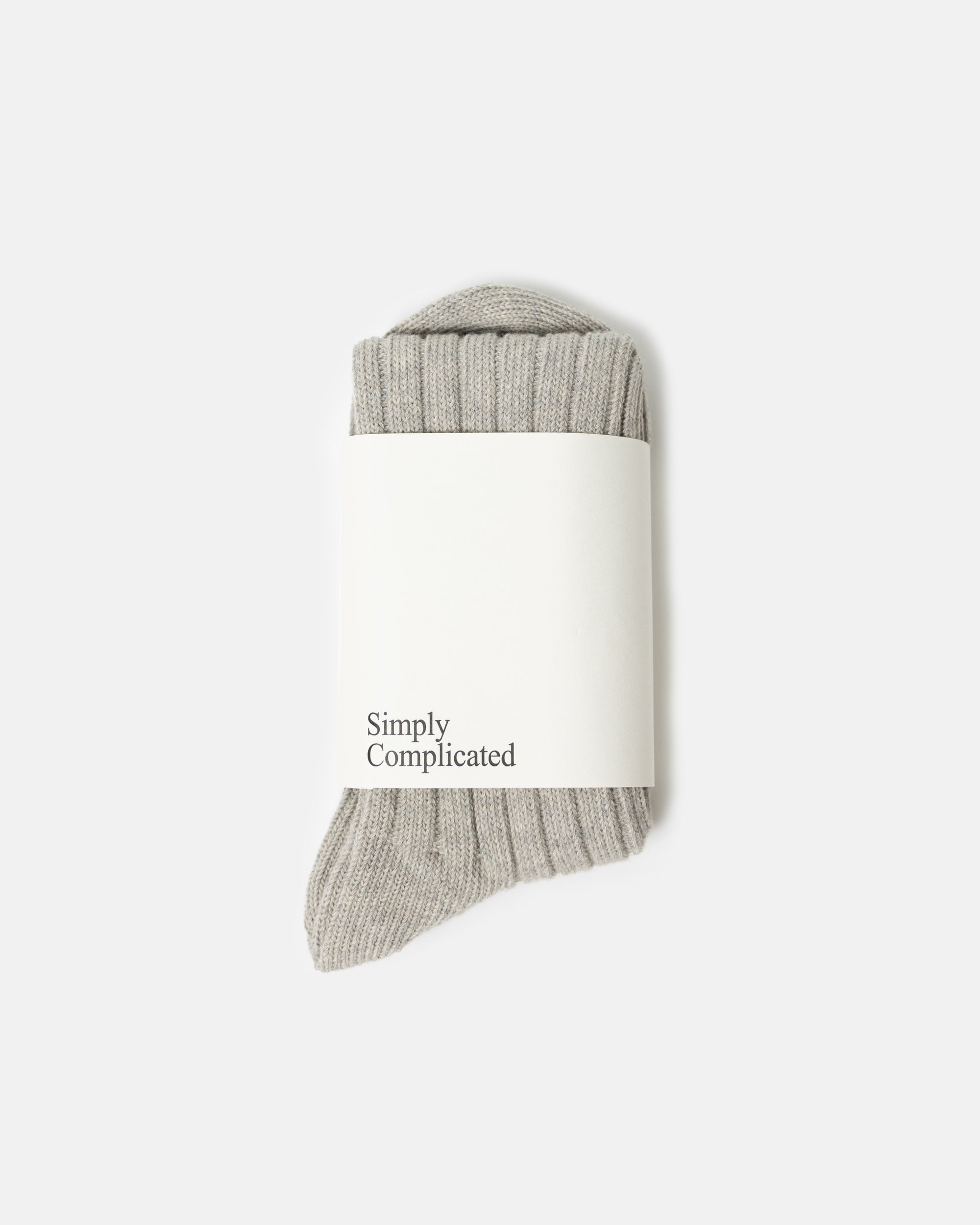 ORGANIC COTTON LOOSE RIB SOCKS LT.GREY