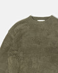 BRUSHED COTTON P/O KNIT SWEATER OLIVE