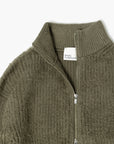 BRUSHED COTTON DRIVERS KNIT SWEATER OLIVE