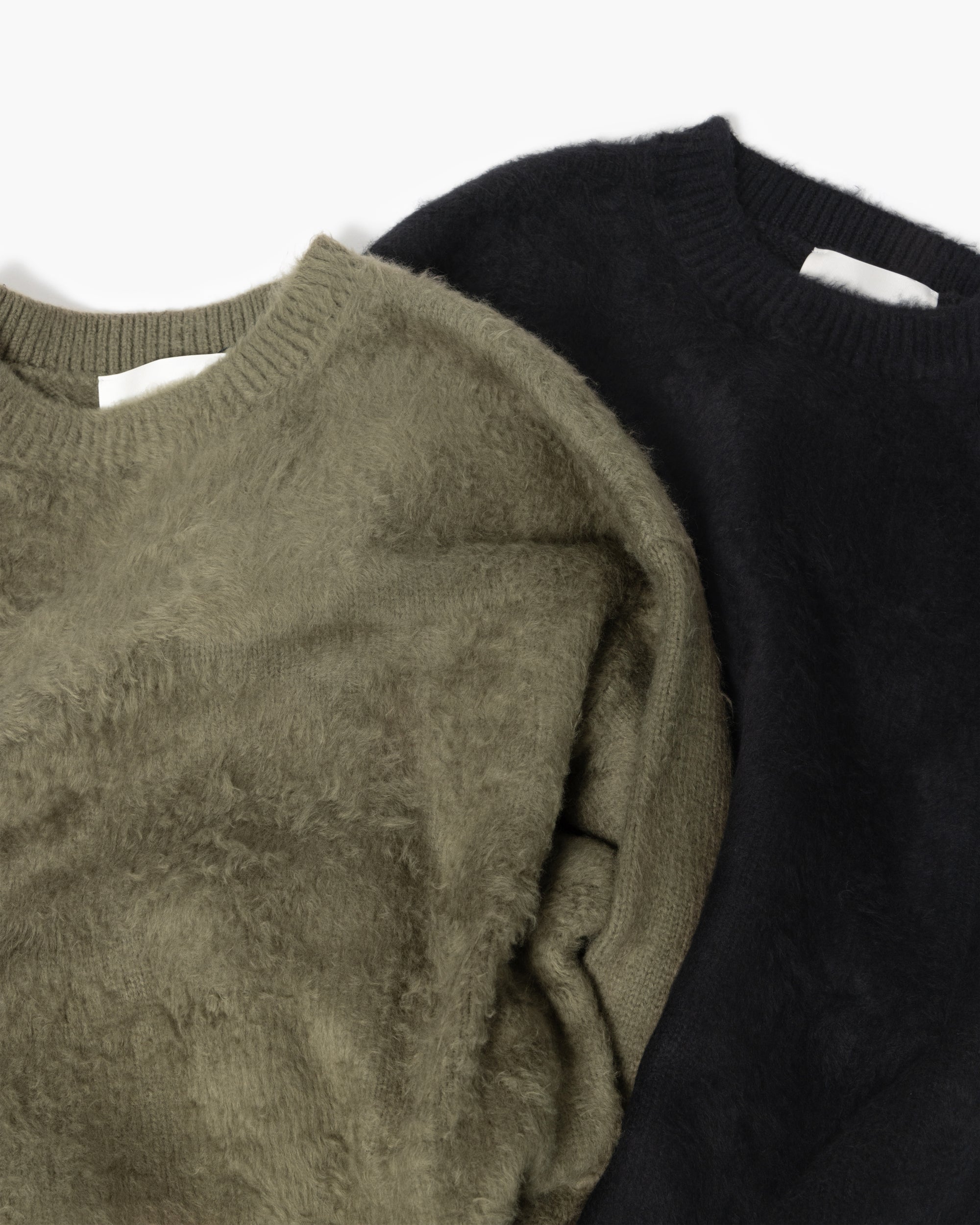 BRUSHED COTTON P/O KNIT SWEATER BLACK