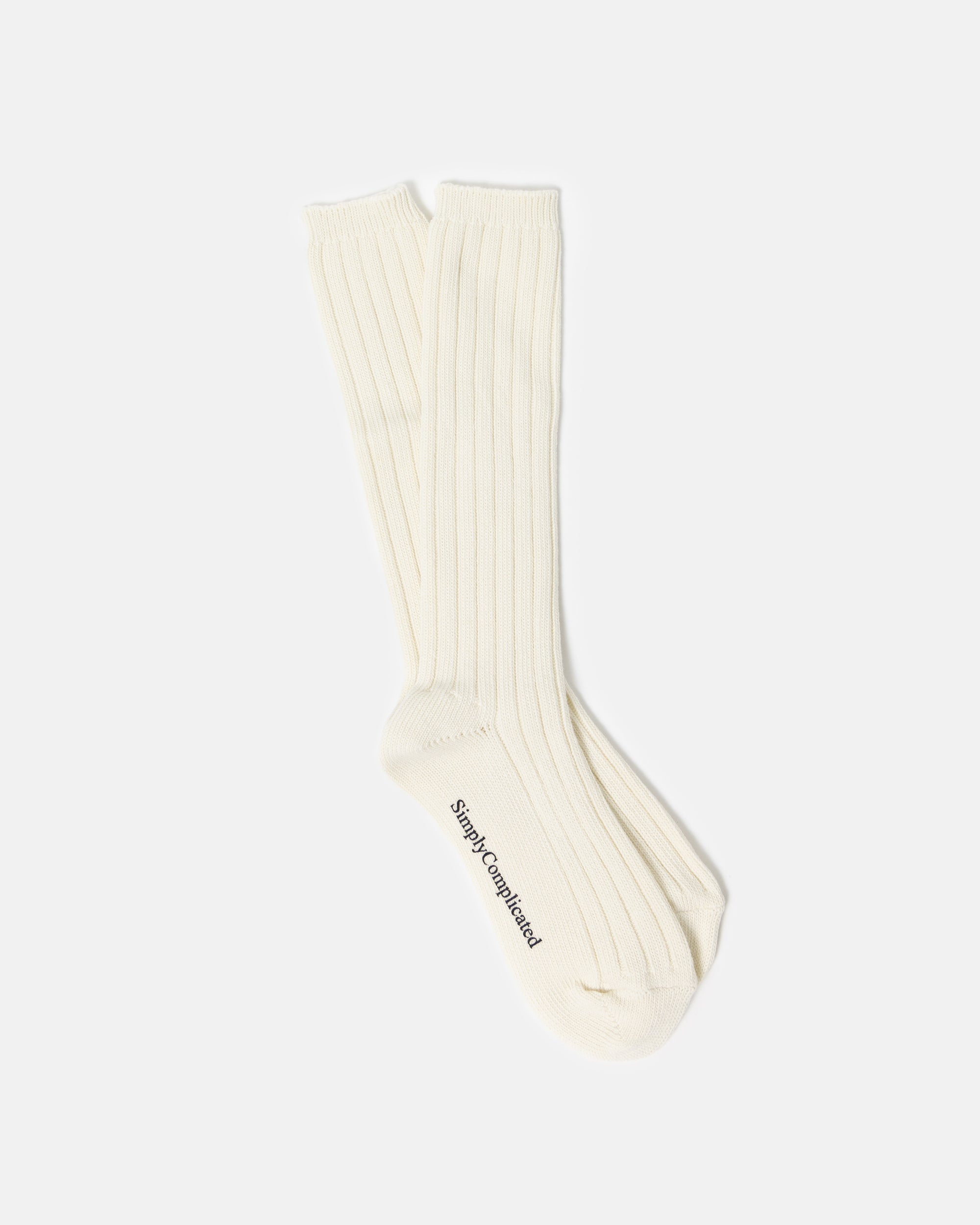 ORGANIC COTTON LOOSE RIB SOCKS OFF WHITE