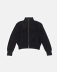BRUSHED COTTON DRIVERS KNIT SWEATER BLACK