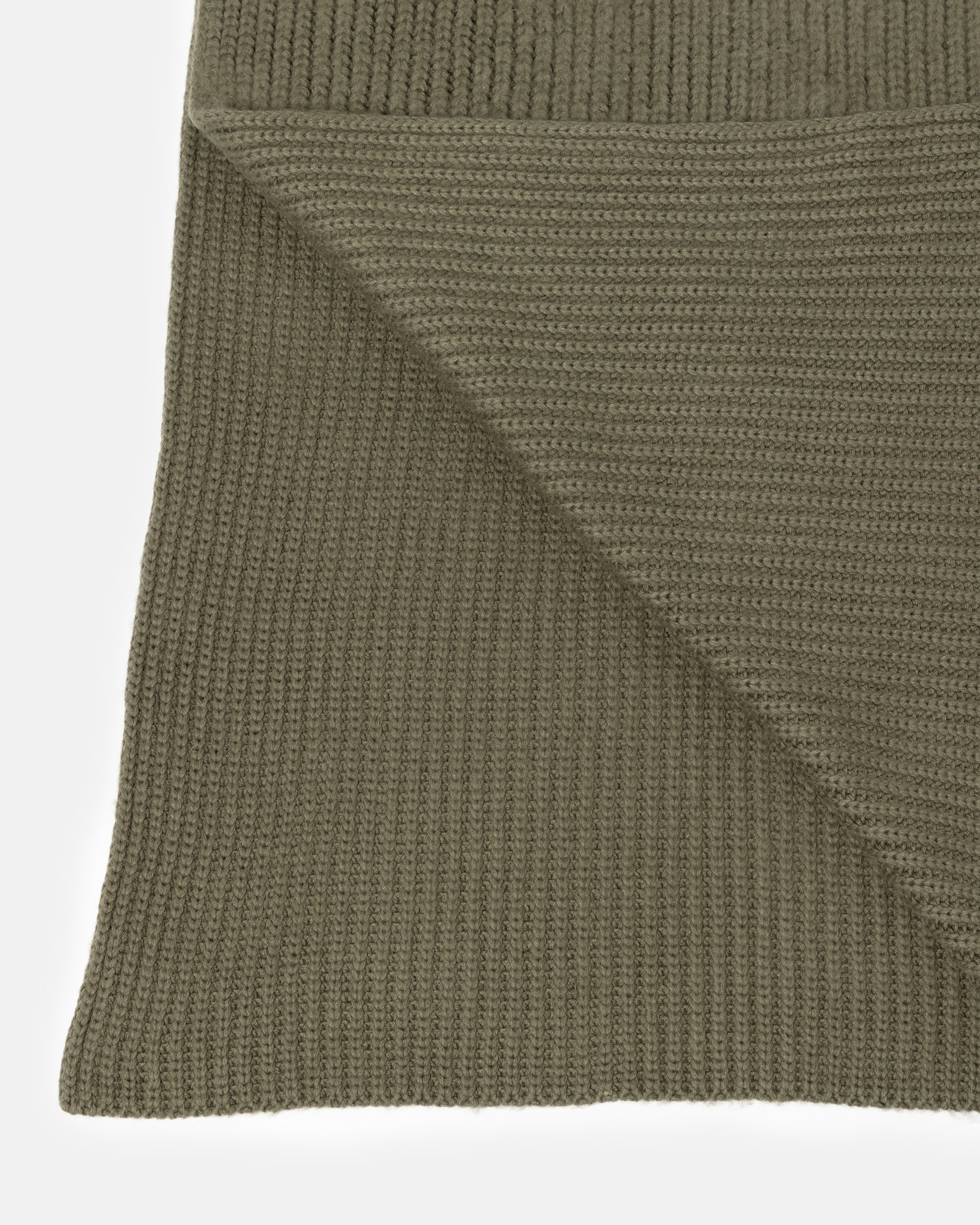 BRUSHED COTTON KNIT SCARF OLIVE