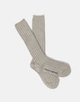 ORGANIC COTTON LOOSE RIB SOCKS LT.GREY
