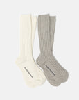 ORGANIC COTTON LOOSE RIB SOCKS OFF WHITE