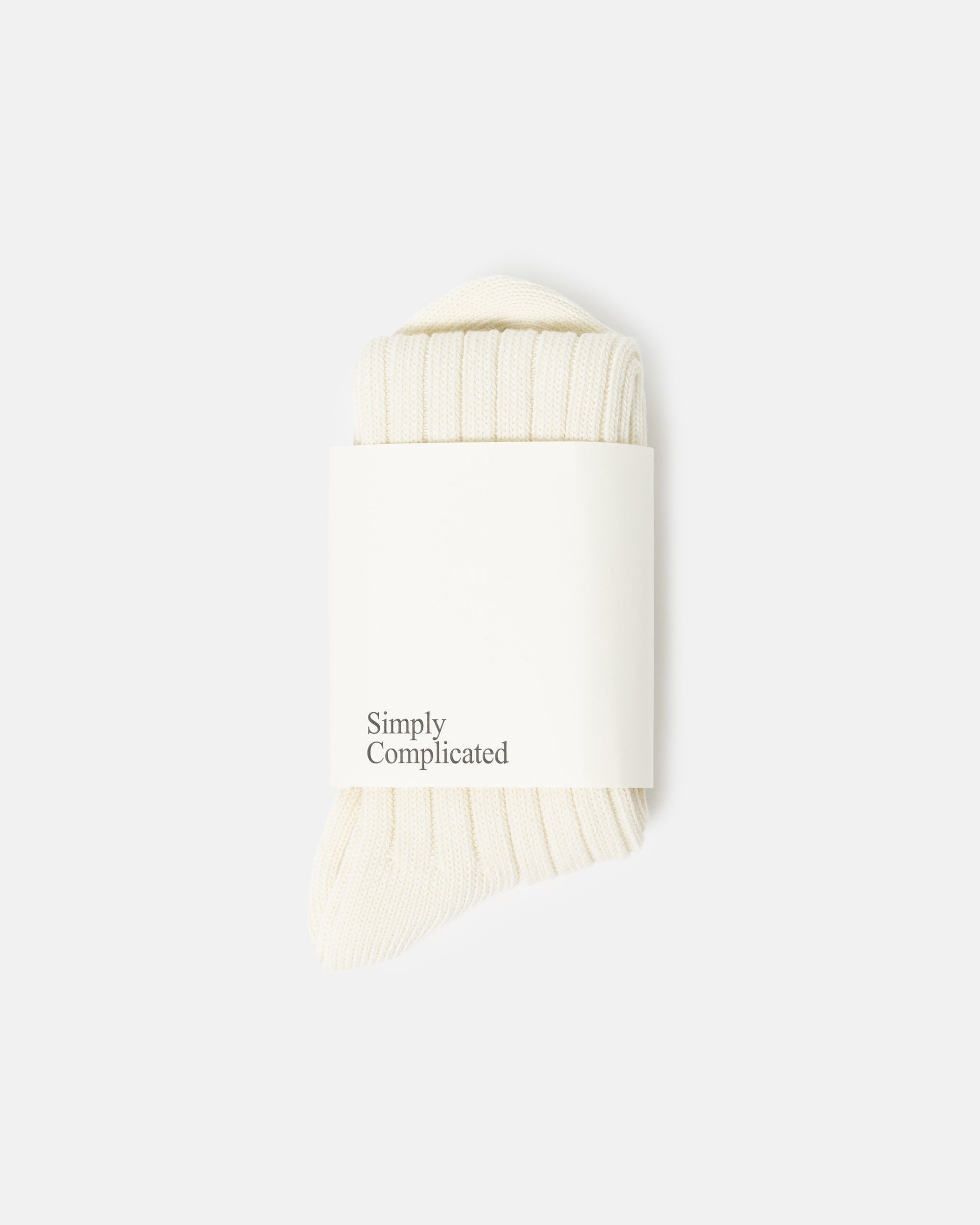 ORGANIC COTTON LOOSE RIB SOCKS OFF WHITE