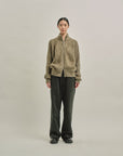 BRUSHED COTTON DRIVERS KNIT SWEATER OLIVE