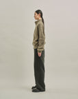 BRUSHED COTTON DRIVERS KNIT SWEATER OLIVE