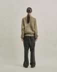 BRUSHED COTTON DRIVERS KNIT SWEATER OLIVE