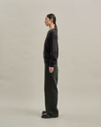 BRUSHED COTTON P/O KNIT SWEATER BLACK