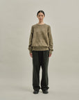 BRUSHED COTTON P/O KNIT SWEATER OLIVE