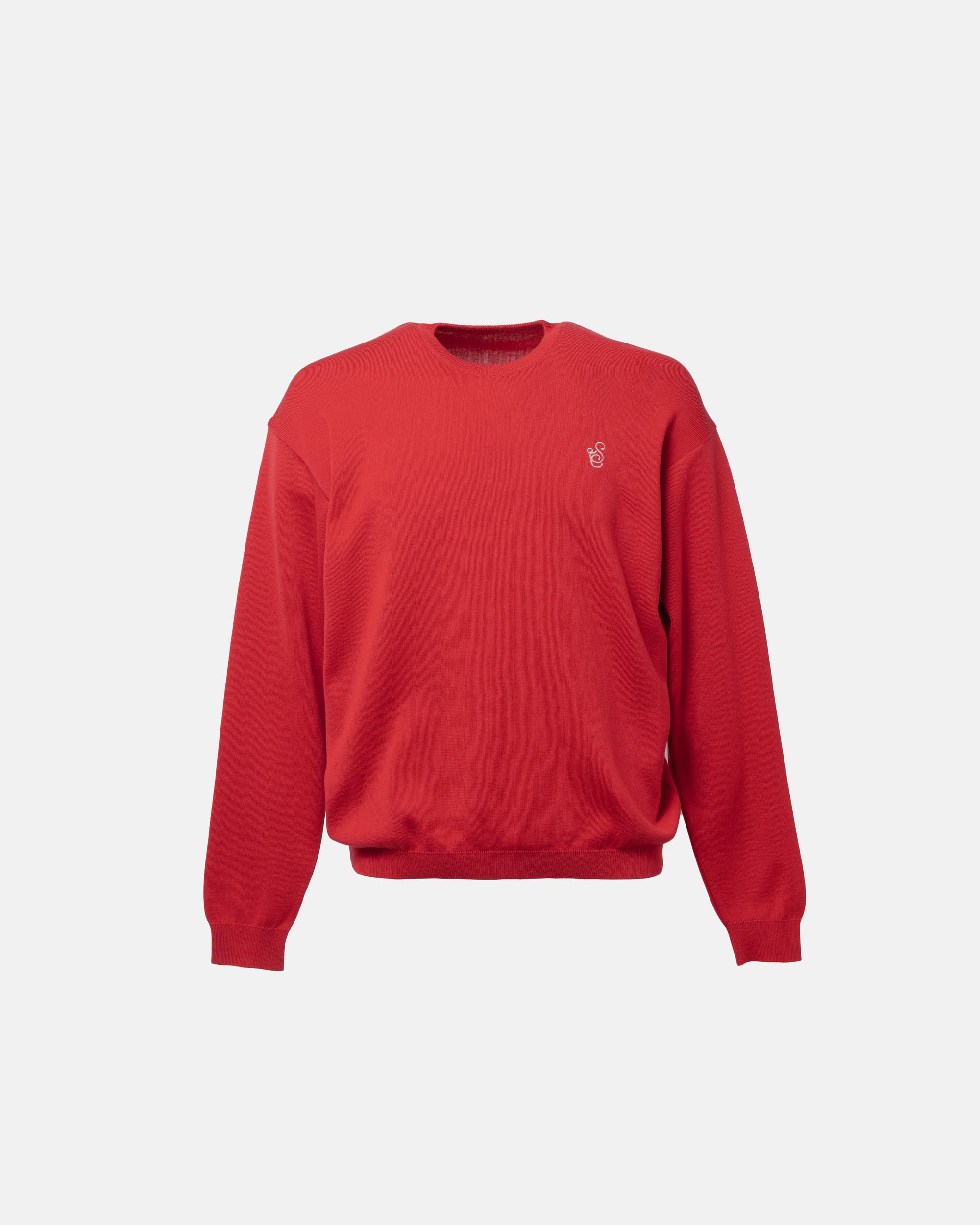SCRIPT KNIT L/S TEE RED
