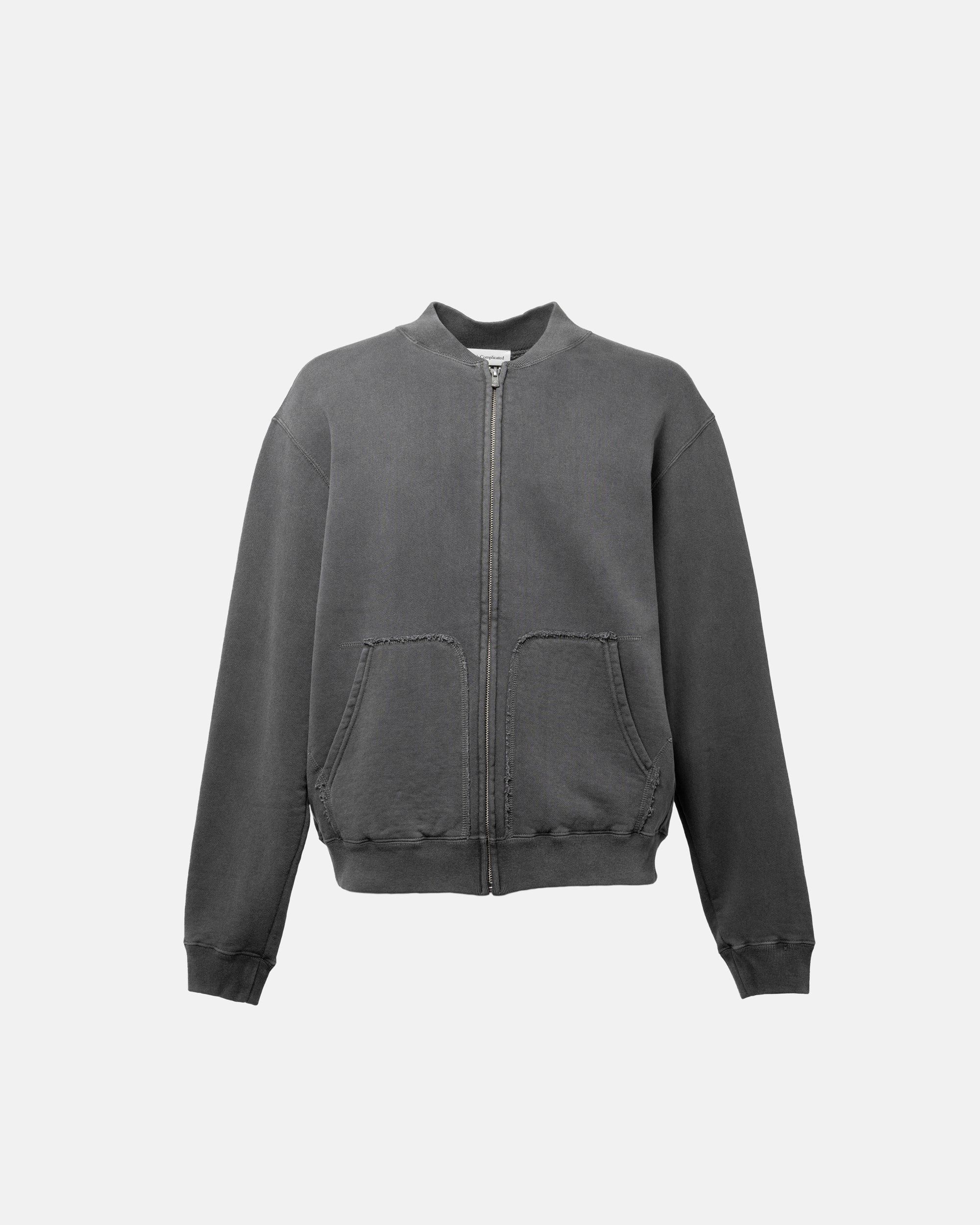 CORE LOOPWHEEL ZIP OVER CREW BLACK