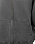 CORE LOOPWHEEL ZIP OVER CREW BLACK