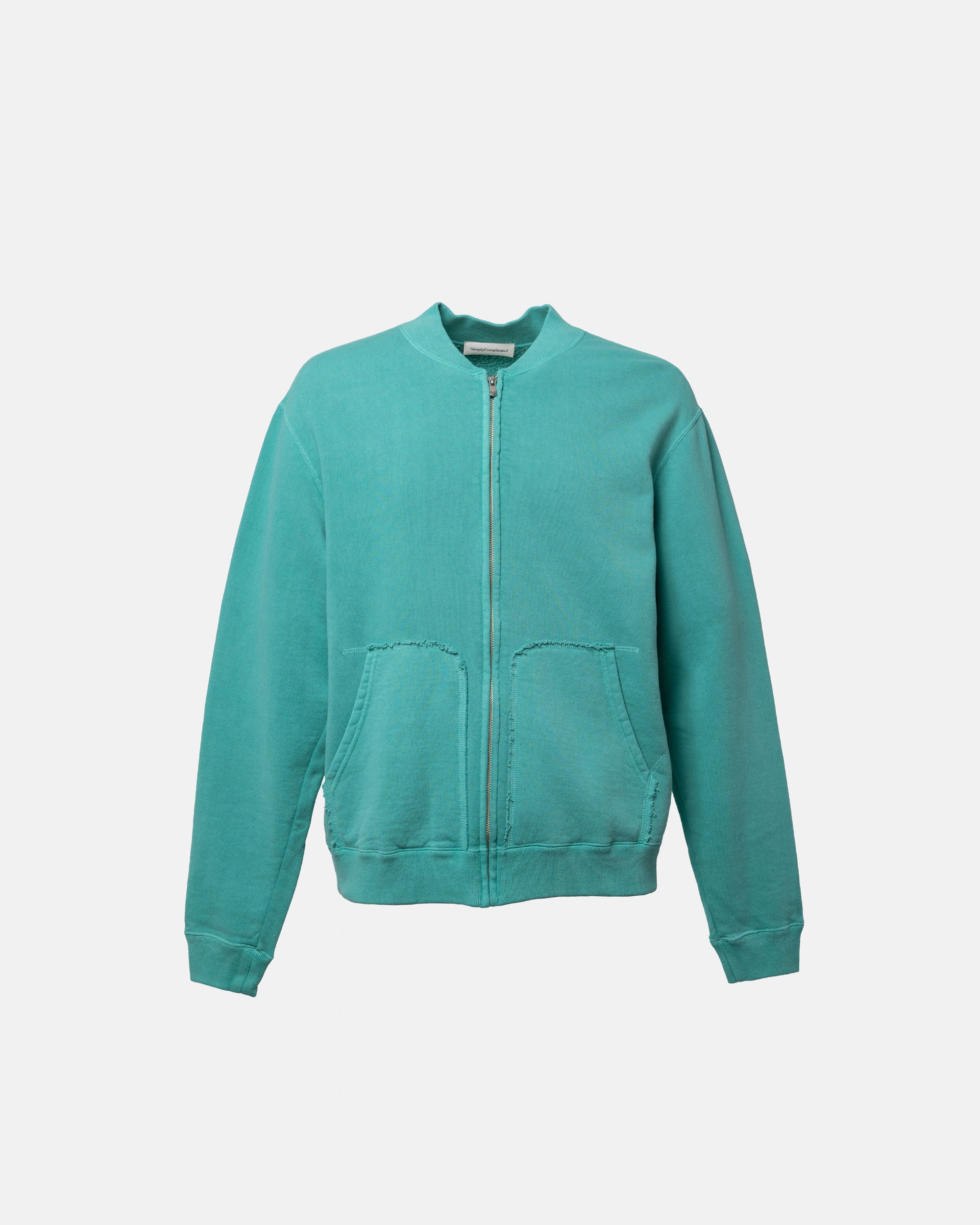 CORE LOOPWHEEL ZIP OVER CREW EMERALD