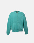 CORE LOOPWHEEL ZIP OVER CREW EMERALD