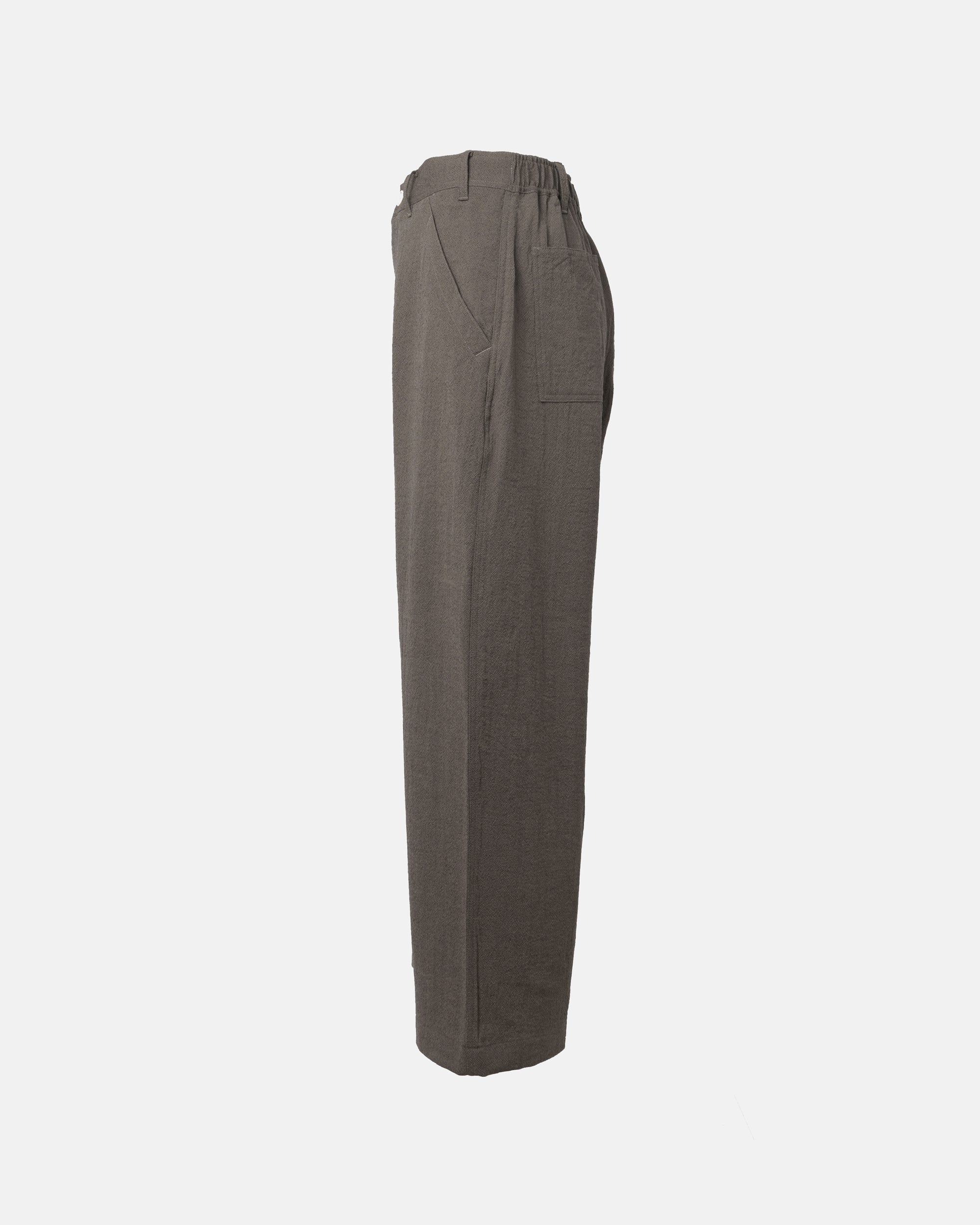 UNEVEN WOOL LOOSE TROUSERS