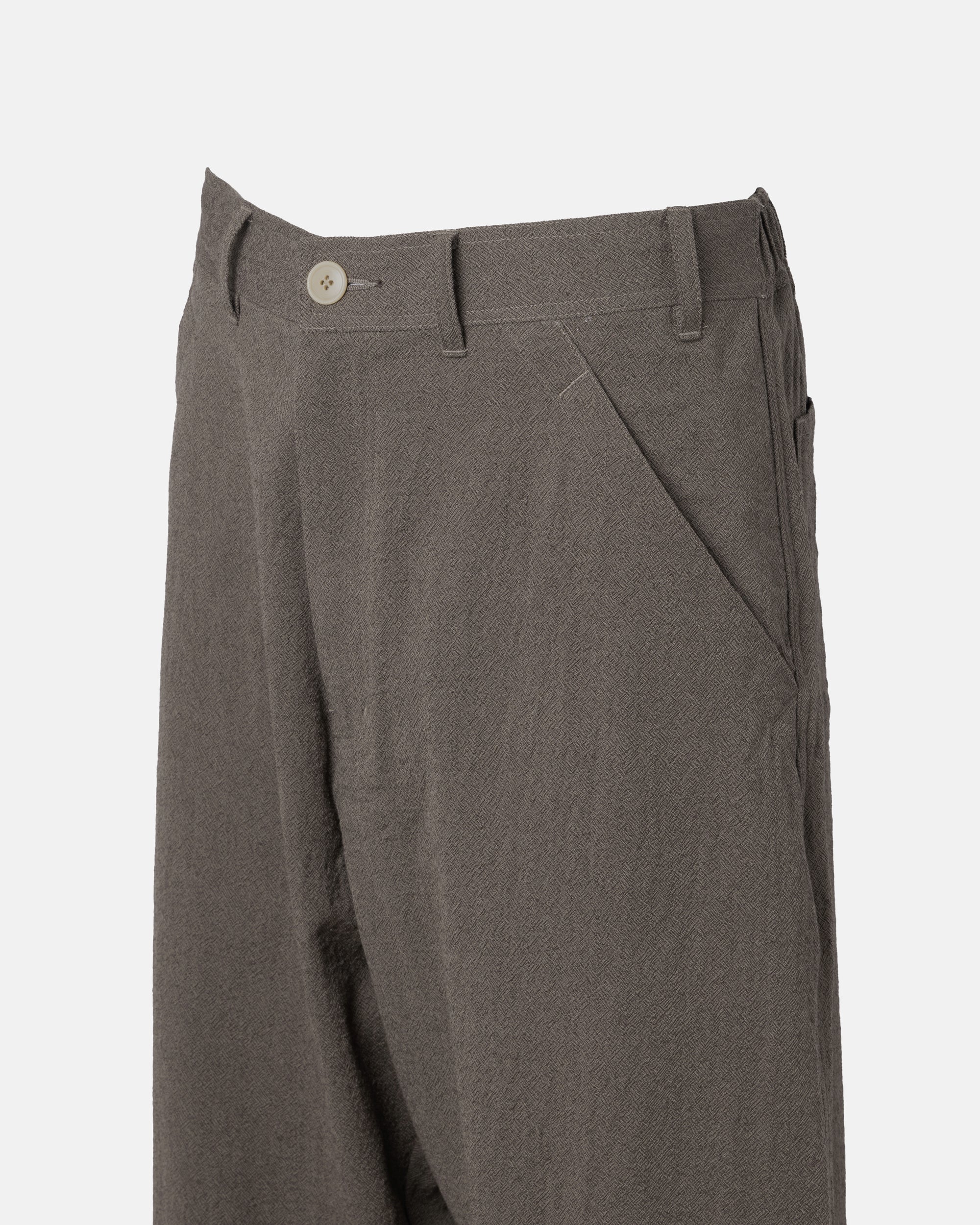 UNEVEN WOOL LOOSE TROUSERS