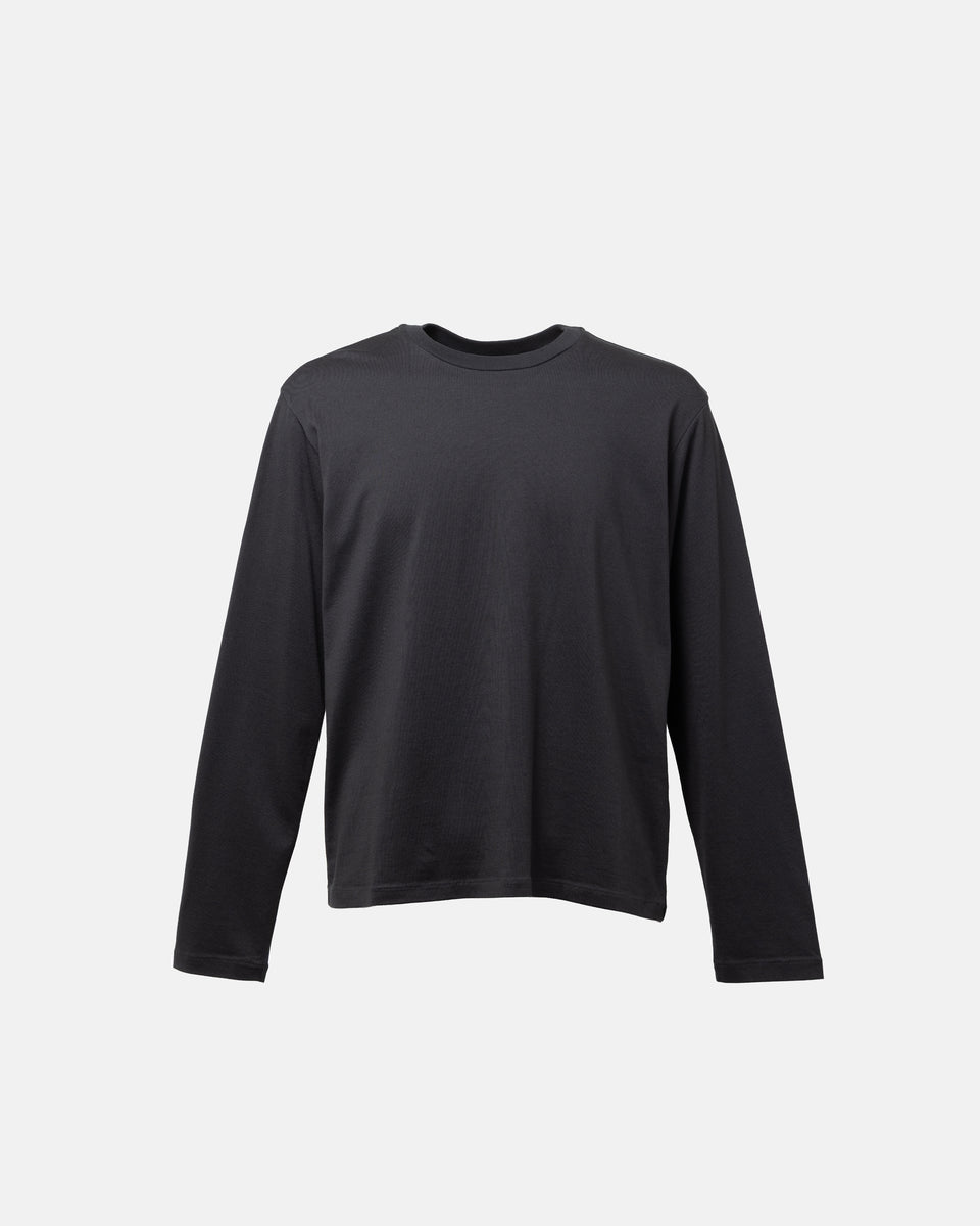 COMOLI 25SS コットンジャージーロングスリーブTシャツ ブラック2 COMOLI 25SS コットンジャージーロングスリーブTシャツ ブラック