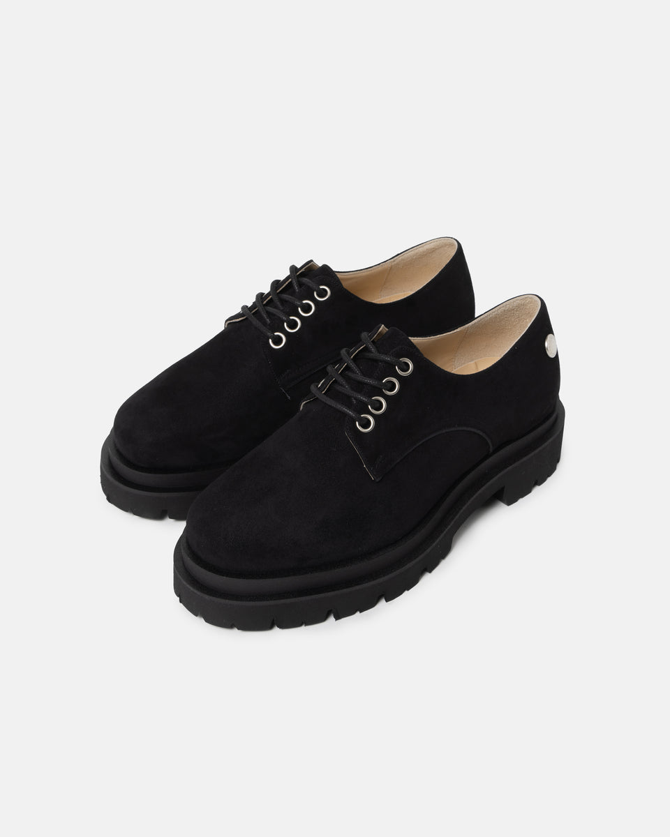 靴 Simply Complicated LUG DERBY SUEDE BLACK 25SS05_LUG_DERBY_SUEDE_BLACK_0