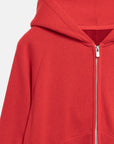 KNITTED ZIP HOODIE RED