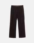 LINED EDGE SILK BLENDED TROUSERS DK.BROWN