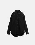 LINED EDGE SILK BLENDED SHIRT BLACK