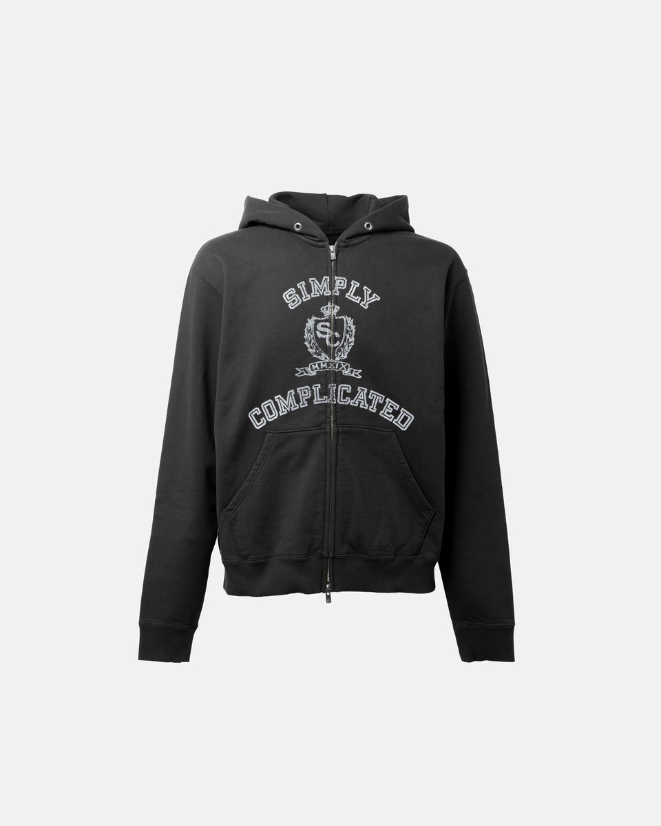 COLLEGE ZIP HOODIE BLACK – SimplyComplicated