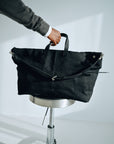 JUTE CANVAS TOTE BAG BLACK