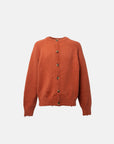 DISTRESSED COTTON CARDIGAN TERRACOTTA