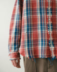 RAW EDGE CHECK SHIRT RED CHECK