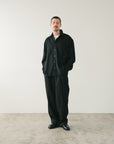 LINED EDGE SILK BLENDED SHIRT BLACK
