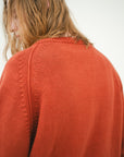 DISTRESSED COTTON CARDIGAN TERRACOTTA