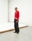 SCRIPT KNIT L/S TEE RED