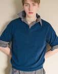 SPLIT S/S KNIT TEE NAVY