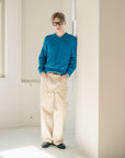 V NECK LIGHT KNIT SWEATER VIVID BLUE
