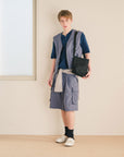 SPLIT S/S KNIT TEE NAVY