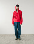 KNITTED ZIP HOODIE RED