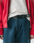 KNITTED ZIP HOODIE RED