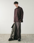 LINED EDGE SILK BLENDED SHIRT DK.BROWN