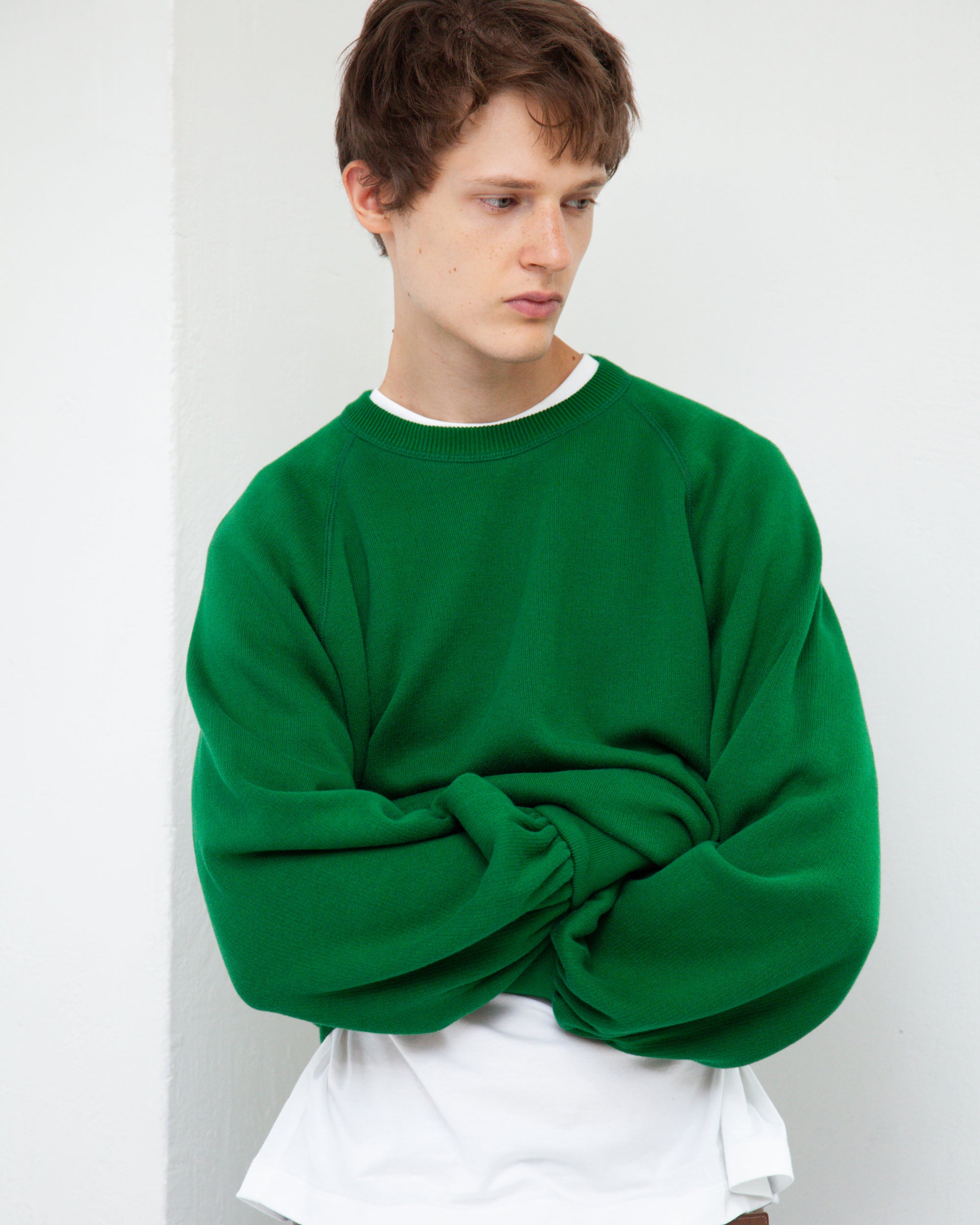 KNITTED CREW NECK GREEN