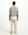 V NECK LIGHT KNIT SWEATER LT.GREY