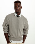 V NECK LIGHT KNIT SWEATER LT.GREY