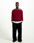 EDGE LINE KNIT POLO BORDEAUX