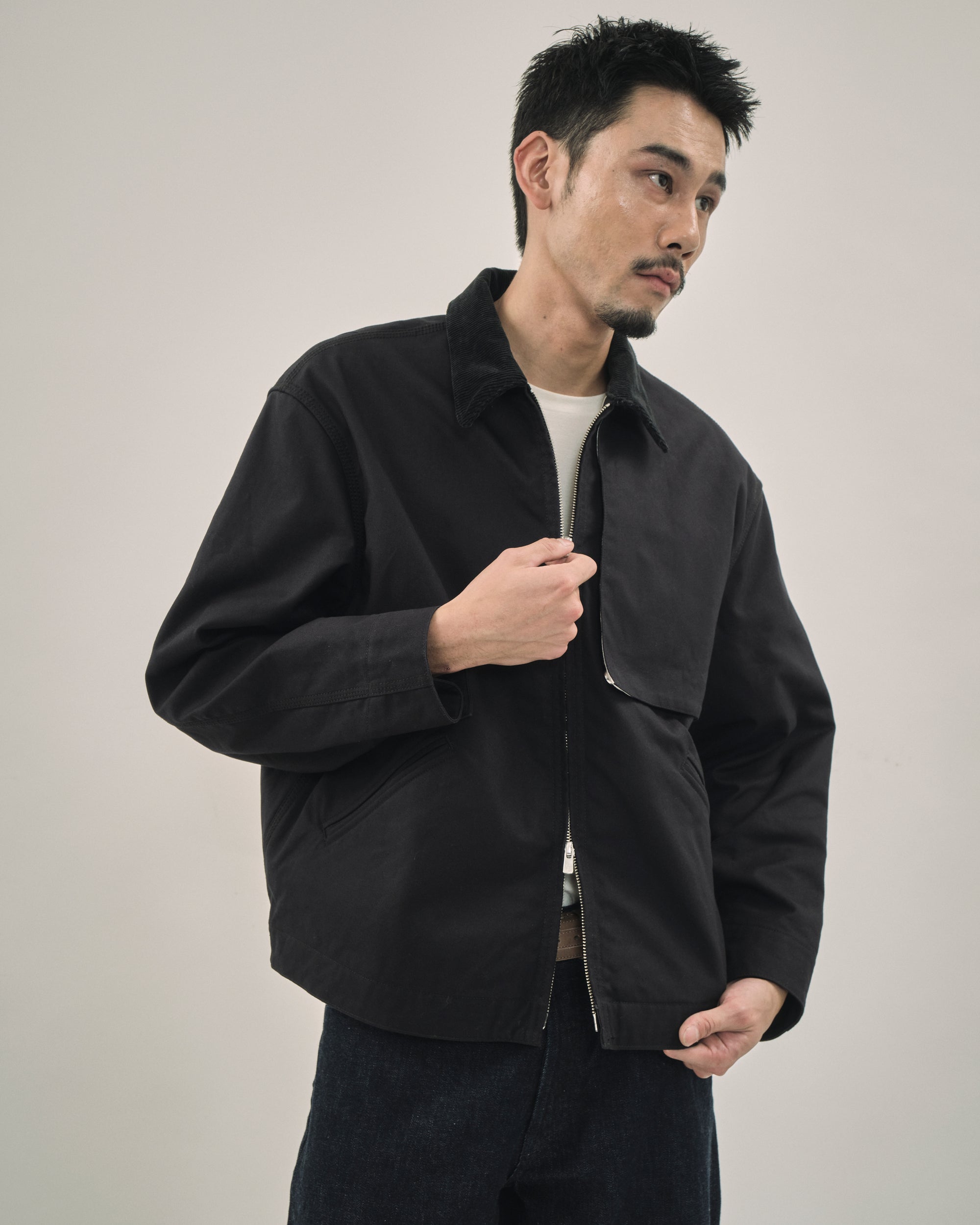 CORD COLLAR WORK JACKET OBSIDIAN