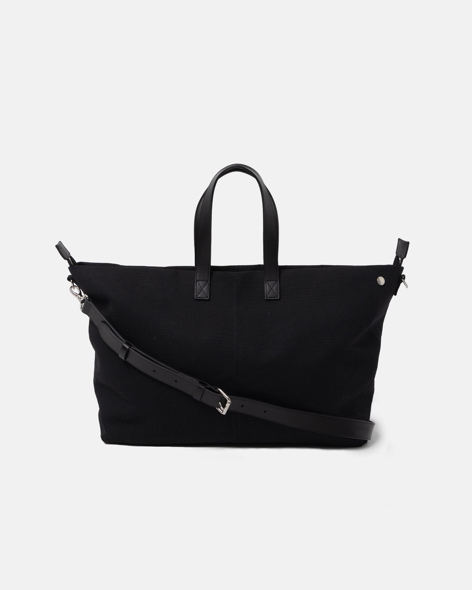 JUTE CANVAS TOTE BAG BLACK